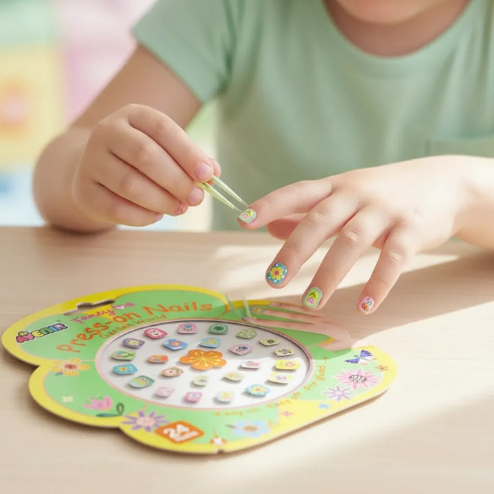 Set Uñas Adhesivas Temática Naturaleza Para Niños