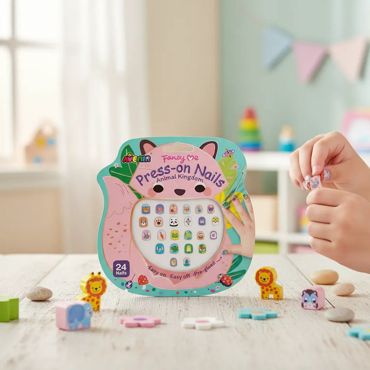 Set Uñas Postizas Reino animal Avenir  Para Niños