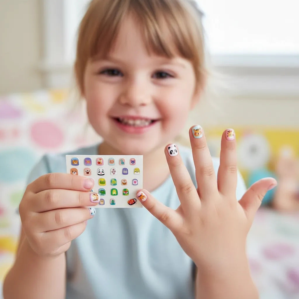 Set Uñas Postizas Reino animal Avenir  Para Niños