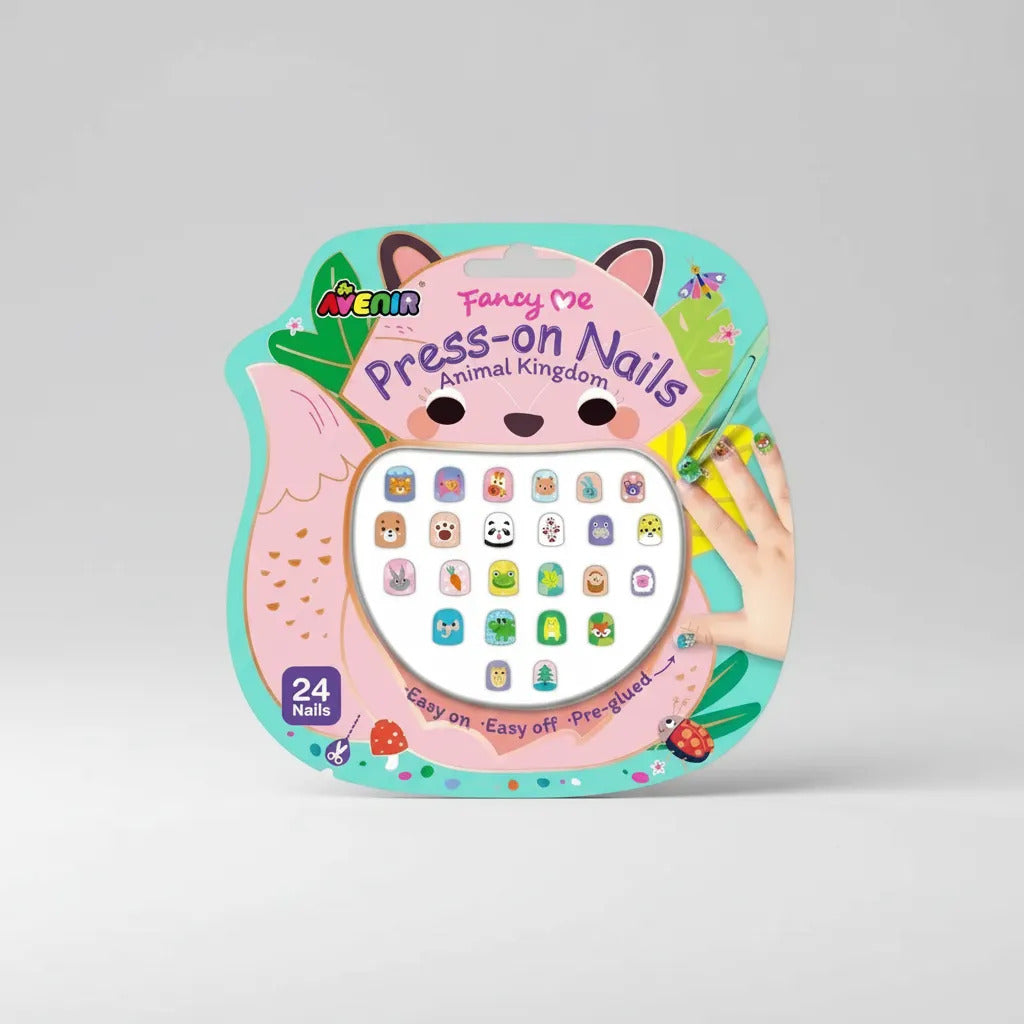 Set Uñas Postizas Reino animal Avenir  Para Niños