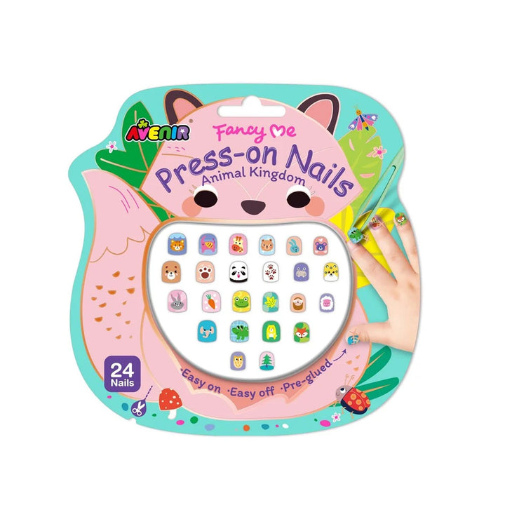Set Uñas Postizas Reino animal Avenir  Para Niños