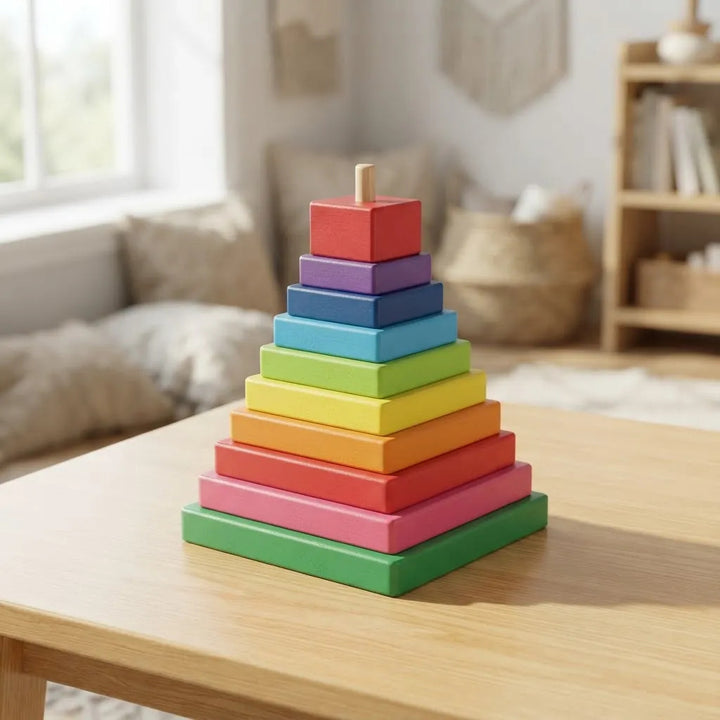 Juego Educativo Coordinación Torre de Apilamiento Madera Para Niños