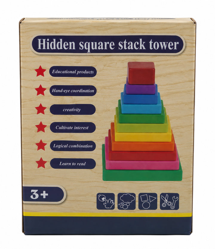 Juego Educativo Coordinación Torre de Apilamiento Madera Para Niños