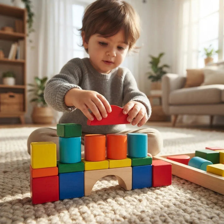 Juego de Bloques de Construcción 30 Piezas Madera Para Niños