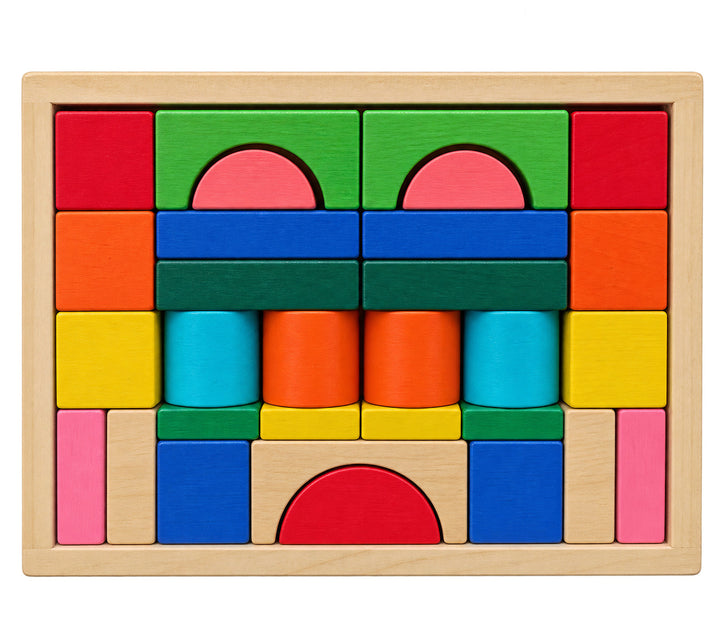 Juego de Bloques de Construcción 30 Piezas Madera Para Niños