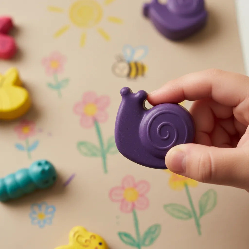 Lápices de Cera  Forma Animales y Plantas 6 Piezas para Niños