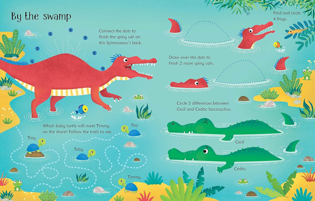Libro Educativo actividades Dinosaurios Reutilizable Para Niños