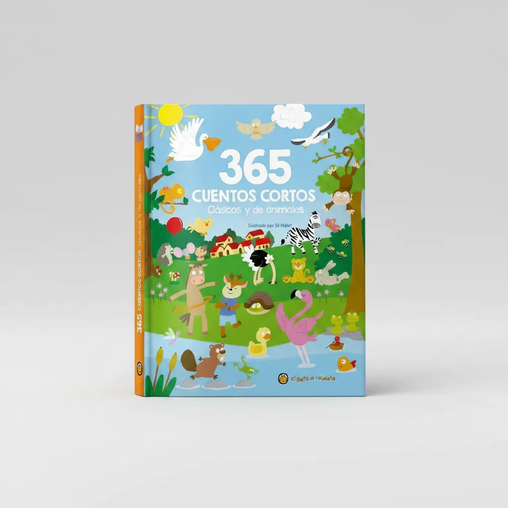 Libro Ilustrado 365 Cuentos Clásicos de Animales Para Niños