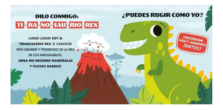 Libro Interactivo con Sonidos y Texturas Dinosaurios Para Niños