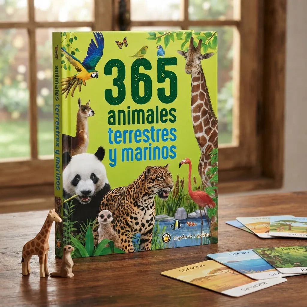 Libro Ilustrado 365 Animales Terrestres y Marinos Para Niños