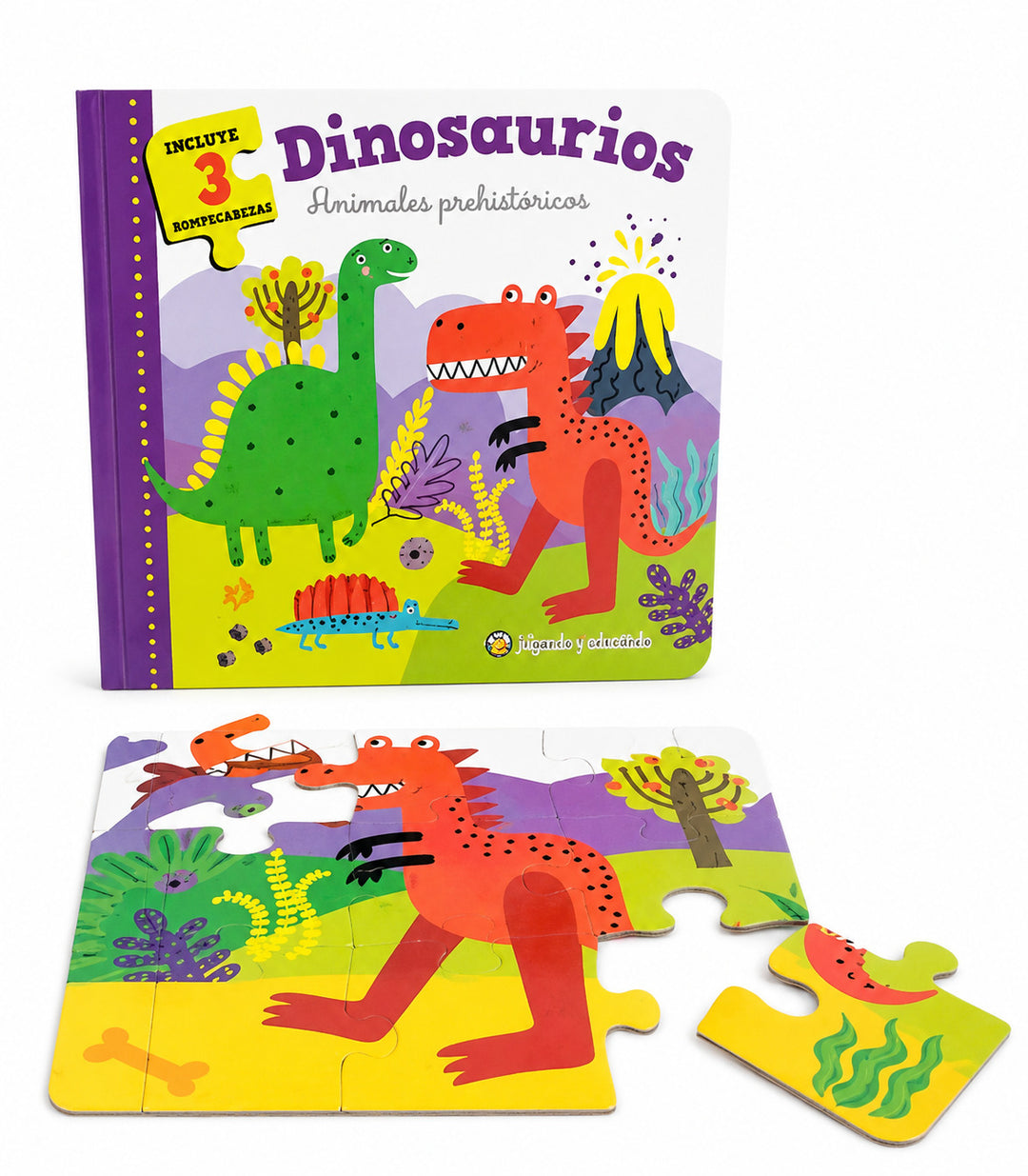 Libro Dinosaurios y Animales Con Rompecabezas Para Niños