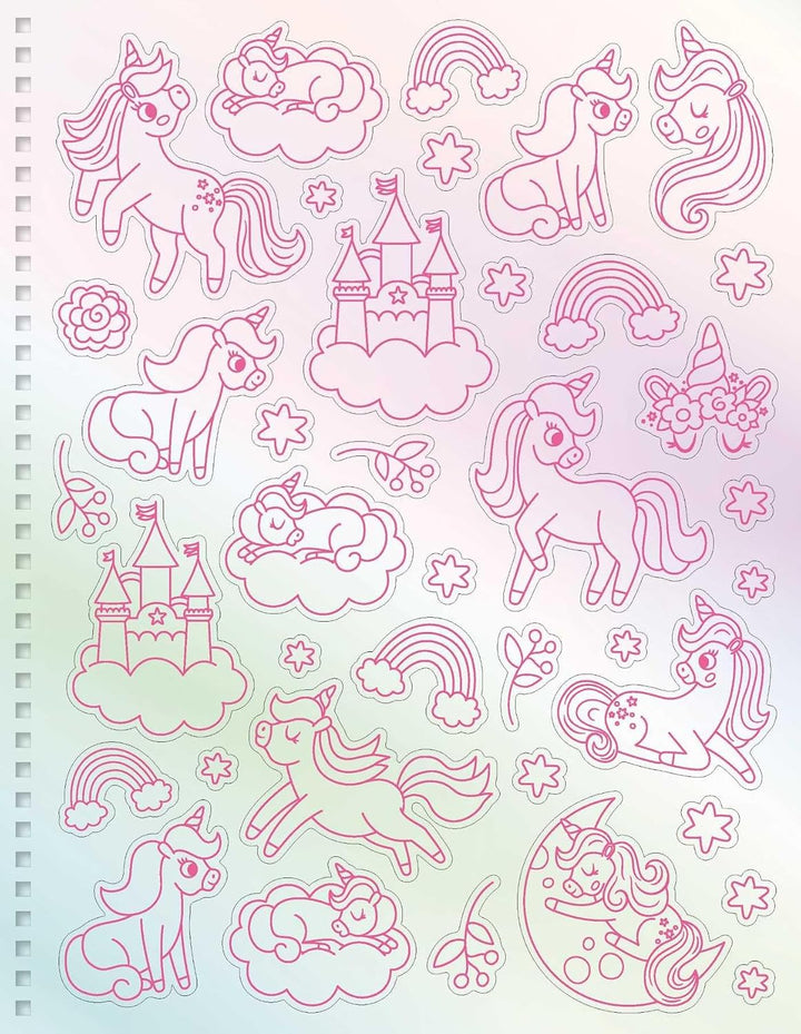 Libro de Actividades Unicornios Con Stickers Para Niños