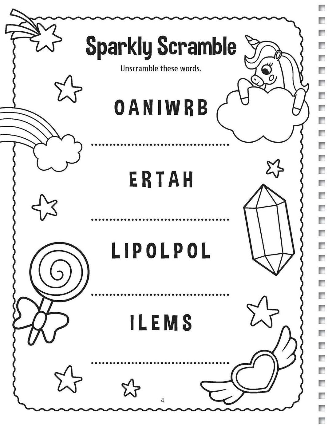 Libro de Actividades Unicornios Con Stickers Para Niños
