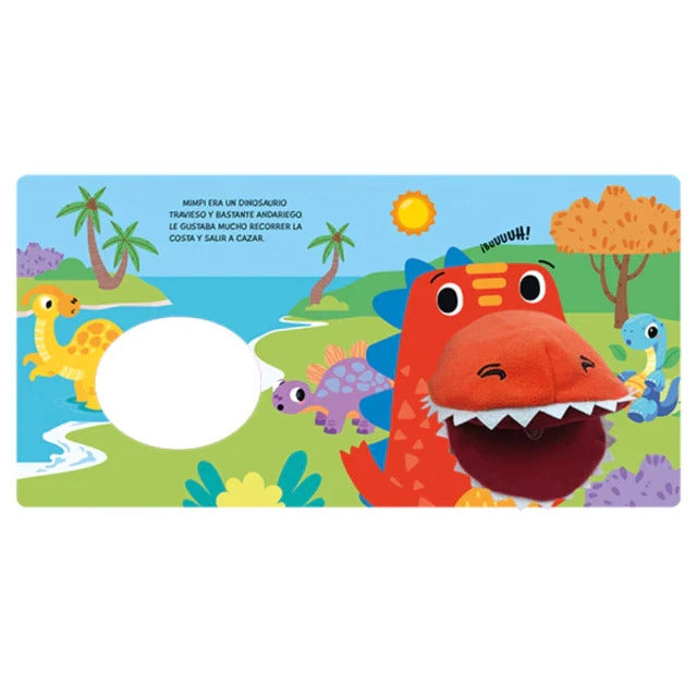 Libro Interactivo Títere de Mano El Dinosaurio Mimpi Para Niños