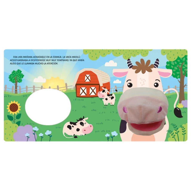 Libro Interactivo con Títere de Mano La Vaca Marilu para Niños