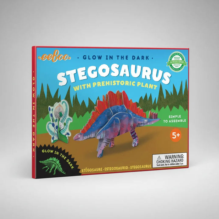 Juego Didáctico Stegosaurus 3D Dinosaurio Brilla Oscuridad Para Niños
