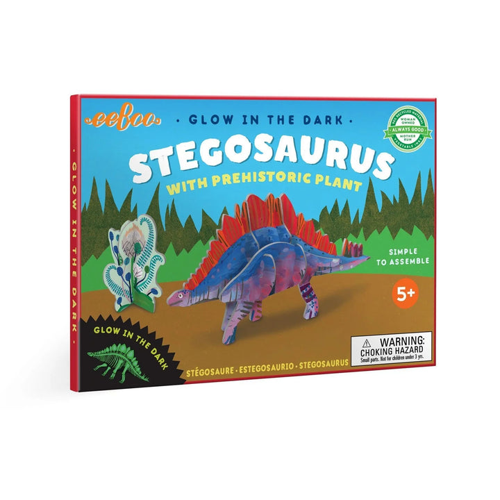 Juego Didáctico Stegosaurus 3D Dinosaurio Brilla Oscuridad Para Niños