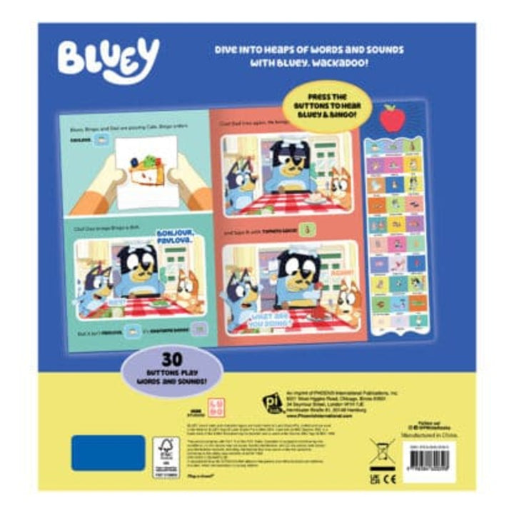 Libro Con Sonidos Palabras Bluey Wackadoo Para Niños