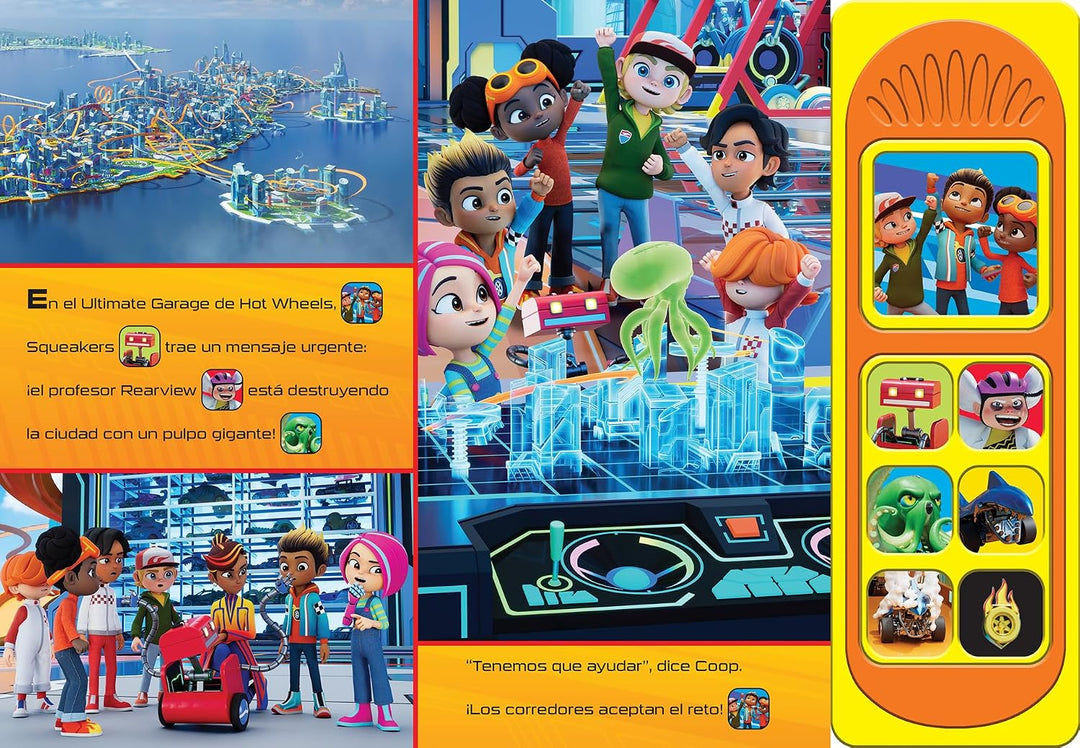 Libro de Sonidos Hot Wheels Vamos 7 Sonidos Para Niños