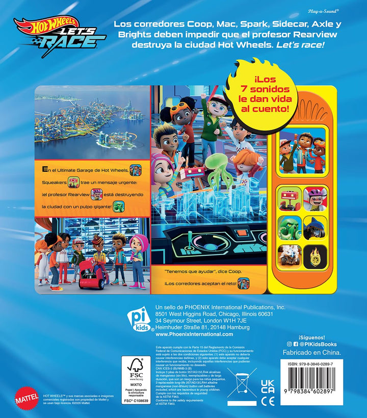 Libro de Sonidos Hot Wheels Vamos 7 Sonidos Para Niños