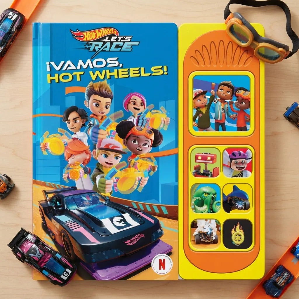 Libro de Sonidos Hot Wheels Vamos 7 Sonidos Para Niños