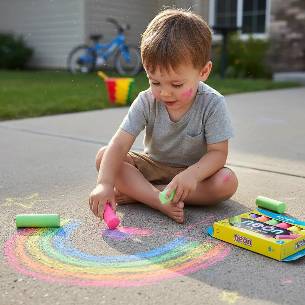 Tizas Jumbo Neón Pointer x6 Colores Para Niños