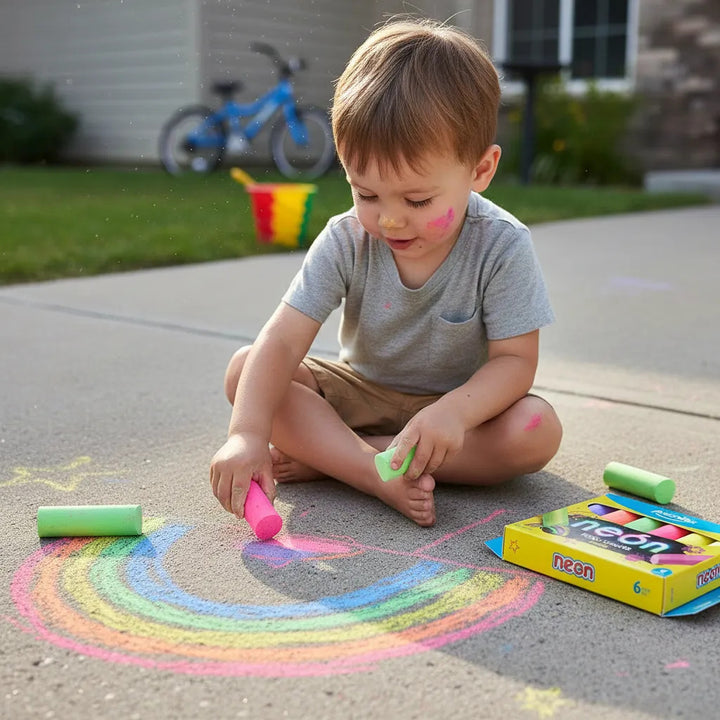 Tizas Jumbo Neón Pointer x6 Colores Para Niños