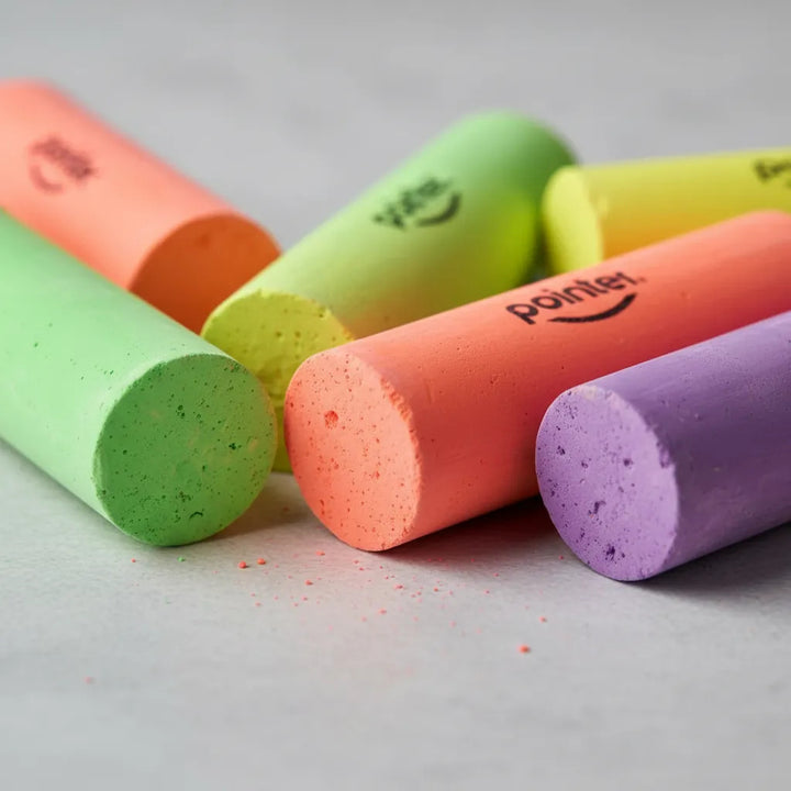 Tizas Jumbo Neón Pointer x6 Colores Para Niños