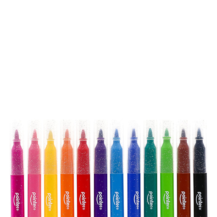 Set de 12 Marcadores con Escarcha Pointer Para Niños