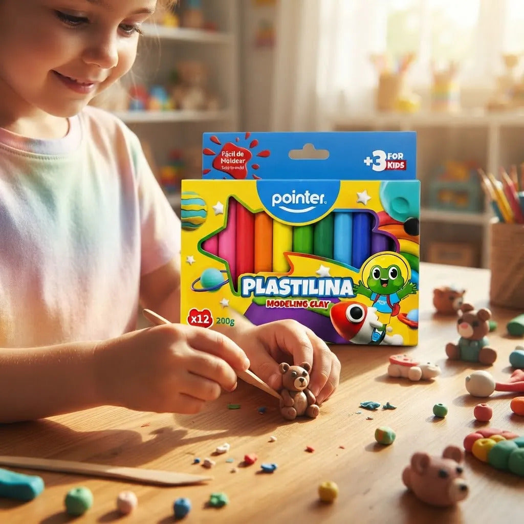 Plastilina 12 Colores Pointer Para Niños