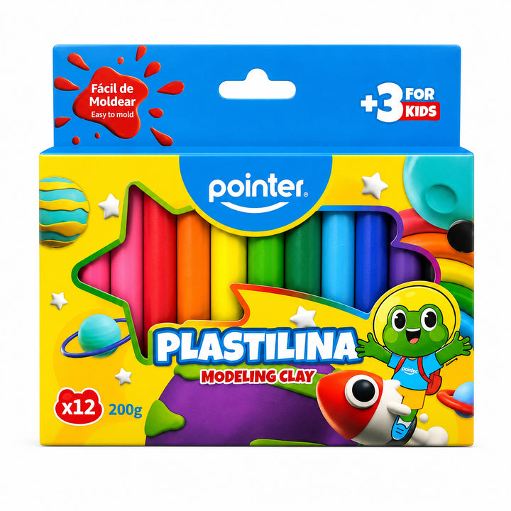 Plastilina 12 Colores Pointer Para Niños