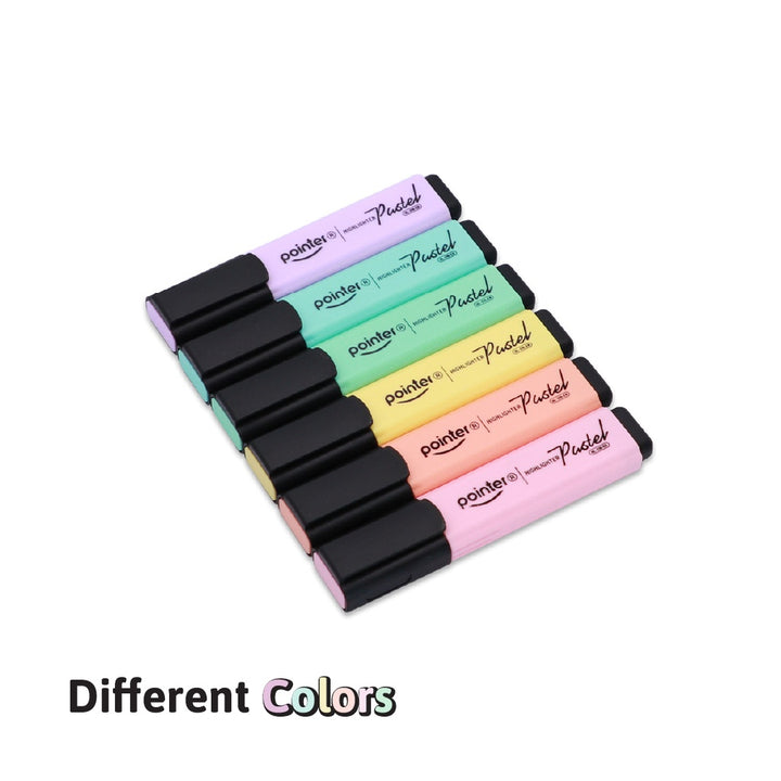 Resaltador Pastel X 6 Piezas  6 Colores Punta Biselada Para Niños