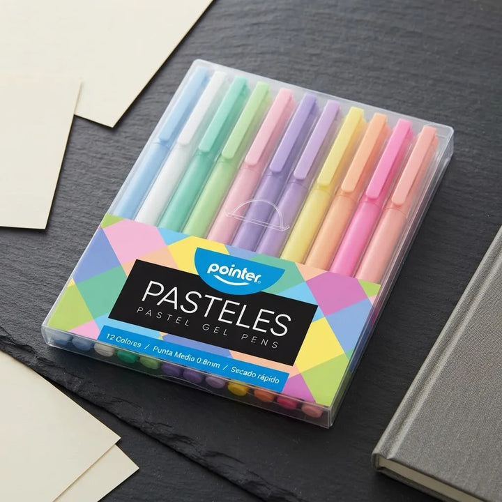 Bolígrafo Tinta Gel Pastel 12 Unidades Para Niños