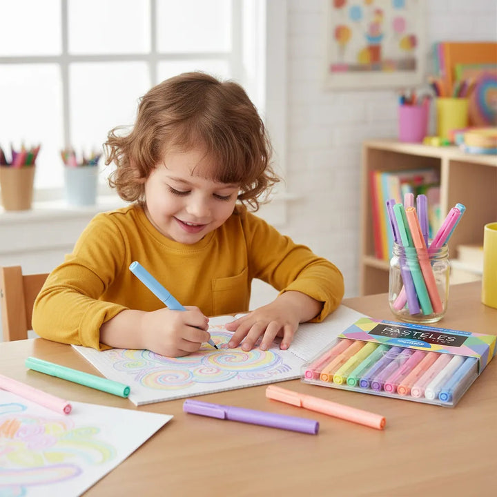 Bolígrafo Tinta Gel Pastel 12 Unidades Para Niños