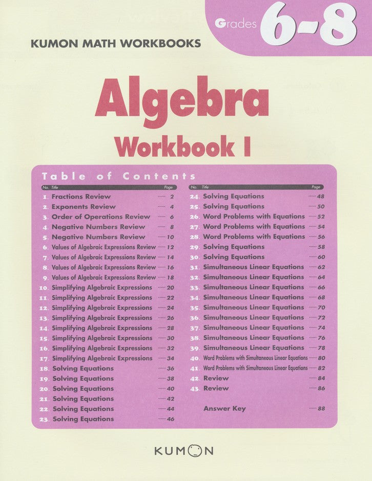 Libro Educativo Kumon Algreba Para Niños