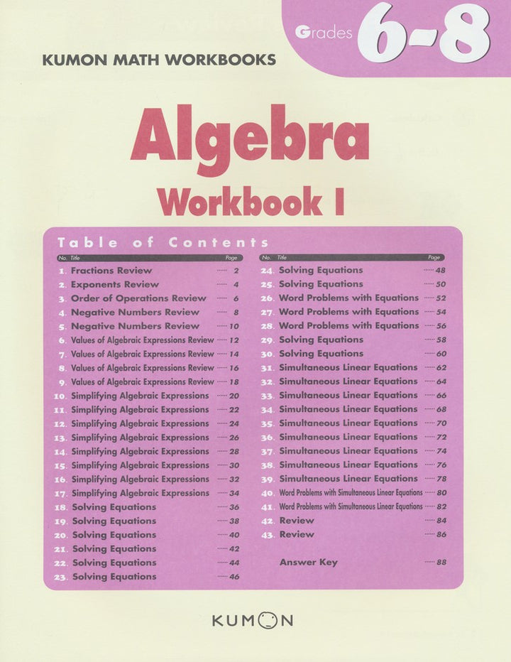 Libro Educativo Kumon Algreba Para Niños