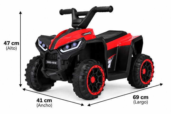 Cuatrimoto eléctrica Carro Montable Niños Rojo Control Remoto