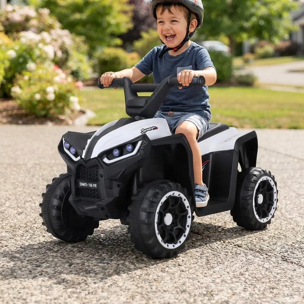 Cuatrimoto eléctrica Carro Montable Niños Blanco Control Remoto