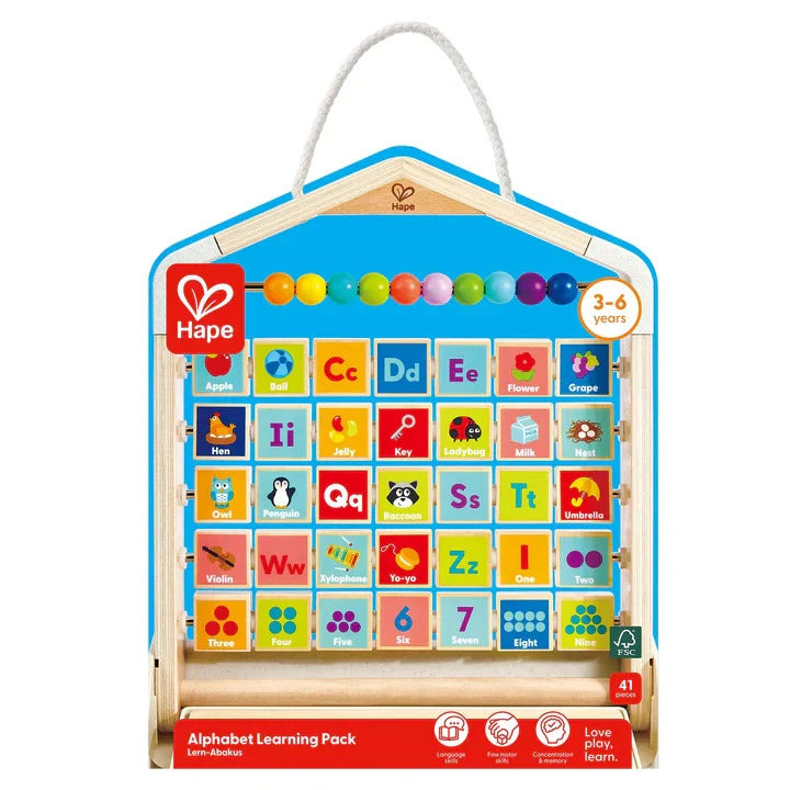 Juego Didáctico Ábaco de Letras Ingles Madera Hape Para Niños