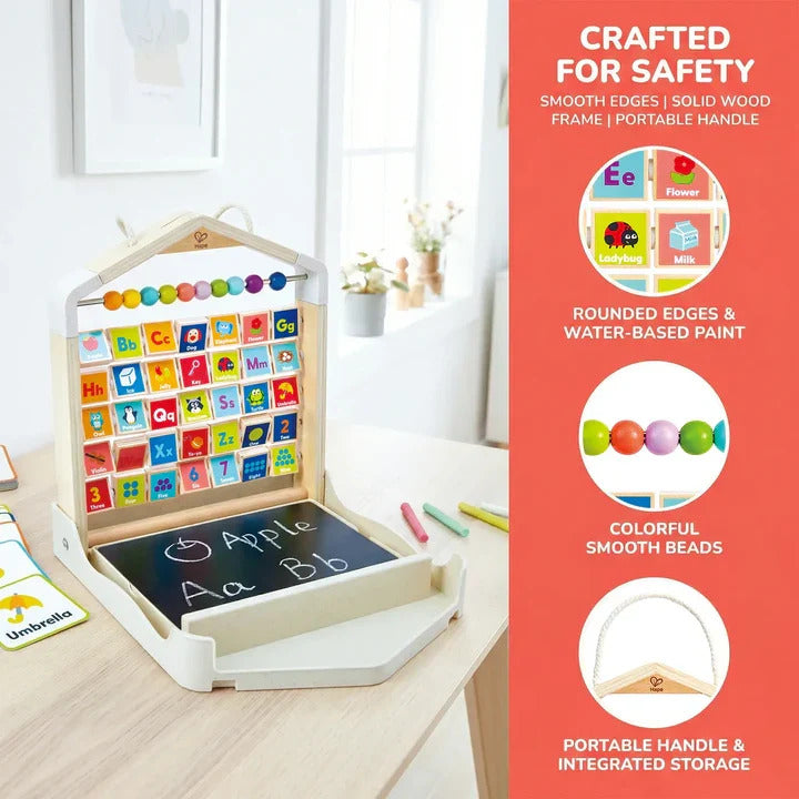 Juego Didáctico Ábaco de Letras Ingles Madera Hape Para Niños