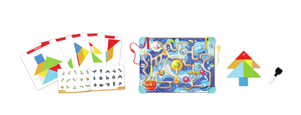 Juego Laberinto y Pizarra Magnético 2-in-1 Espacial Para Niños