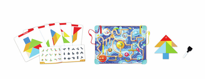 Juego Laberinto y Pizarra Magnético 2-in-1 Espacial Para Niños