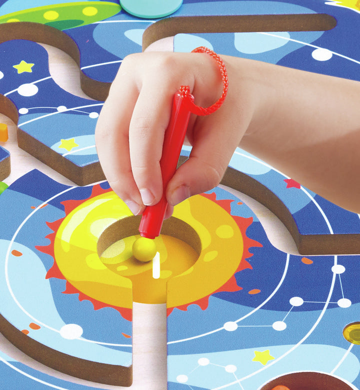 Juego Laberinto y Pizarra Magnético 2-in-1 Espacial Para Niños