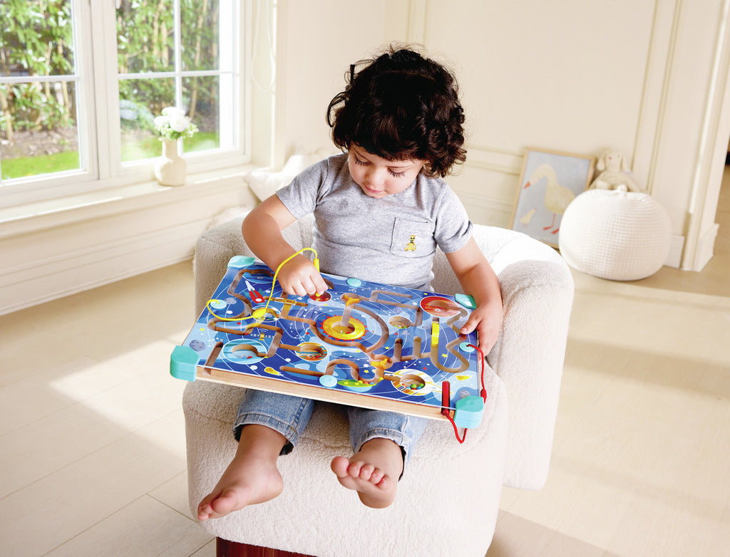 Juego Laberinto y Pizarra Magnético 2-in-1 Espacial Para Niños