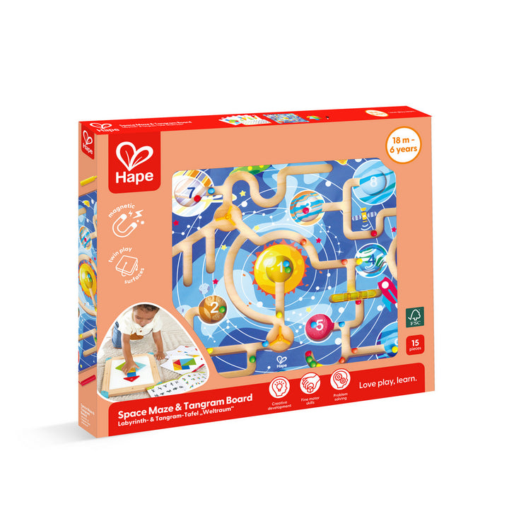 Juego Laberinto y Pizarra Magnético 2-in-1 Espacial Para Niños