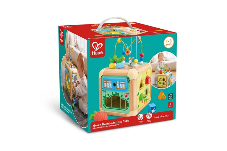 Cubo de Actividades Laberinto y Clasificador Madera Para Niños