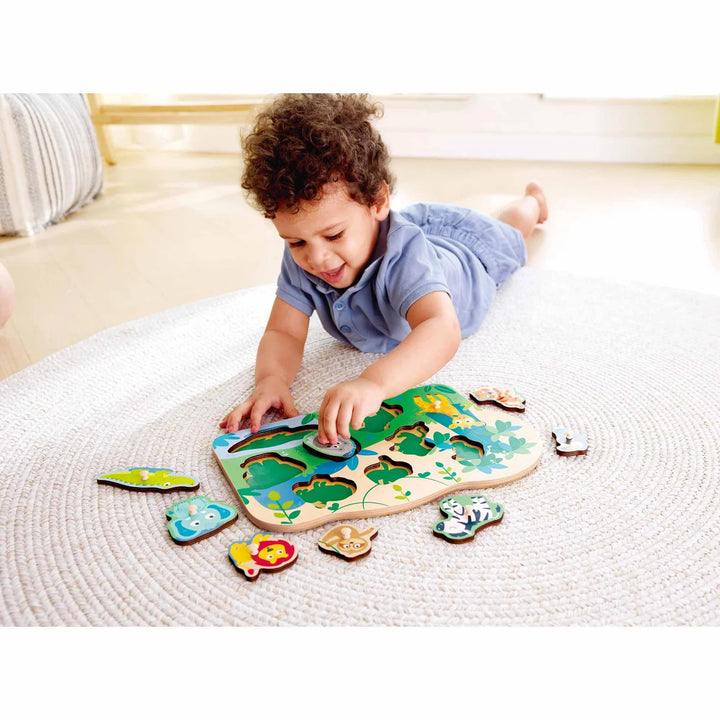 Juego Didáctico Para Encajar Selva de Madera para Niños