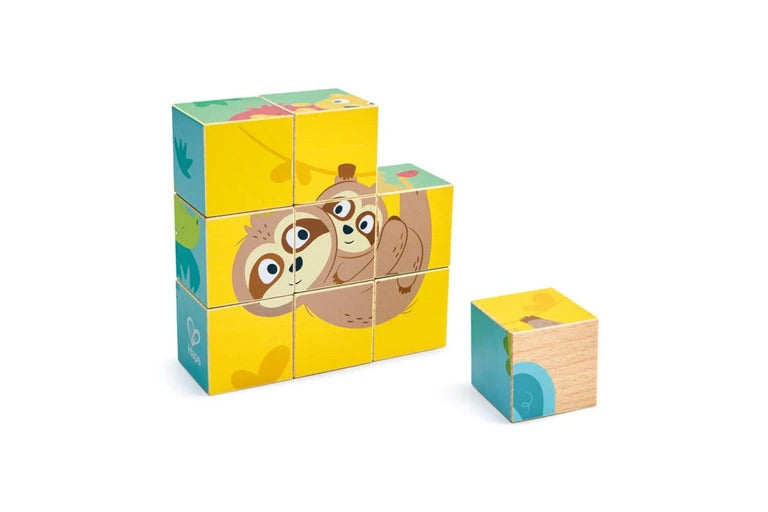 Bloques Educativo de Madera Doble Cara Animales Para Niños