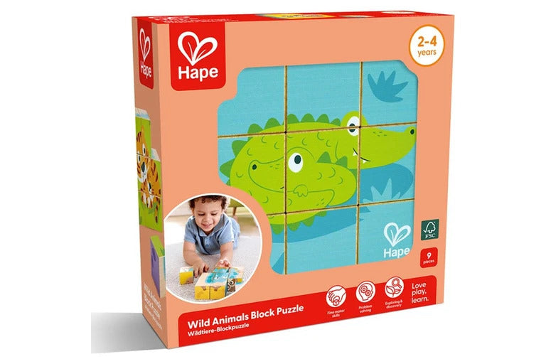 Bloques Educativo de Madera Doble Cara Animales Para Niños