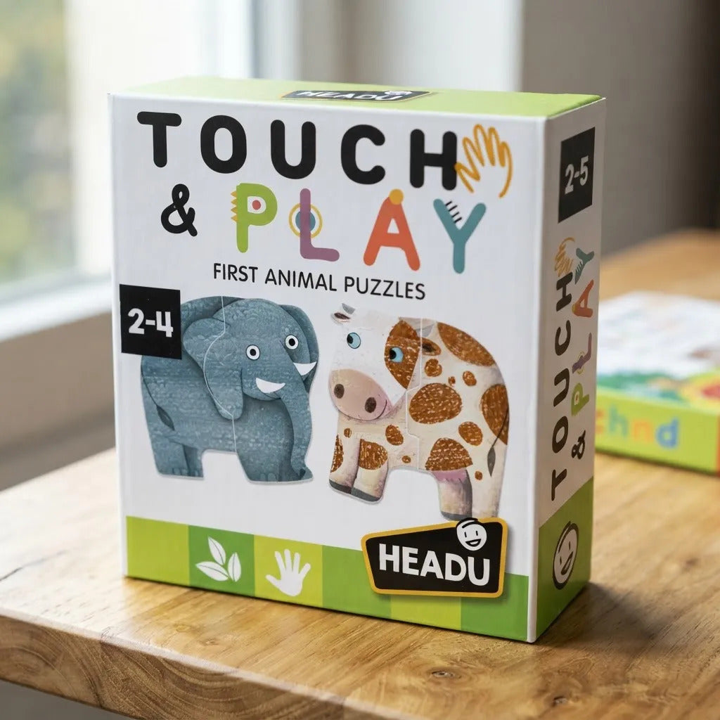 Juego Didáctico Primeros Puzzles de Animales Táctiles Para Niños